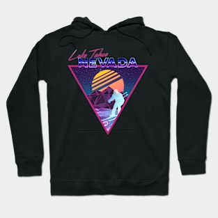 Retro Vaporwave Ski Mountain | Lake Tahoe Nevada | Shirts, Stickers, and More! Hoodie